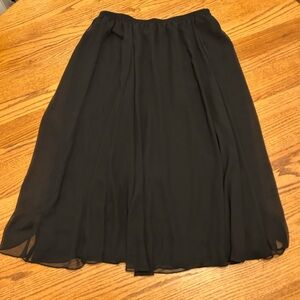 Vintage Patra Sheer Black Twirl Midi Skirt